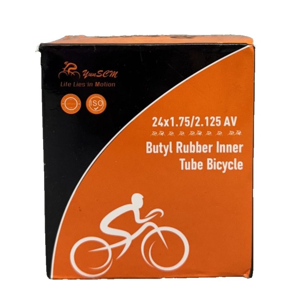 YunSCM 24 x 1.75-2.125 24-Inch Butyl Rubber Bicycle Inner Tube AV 2 Pack